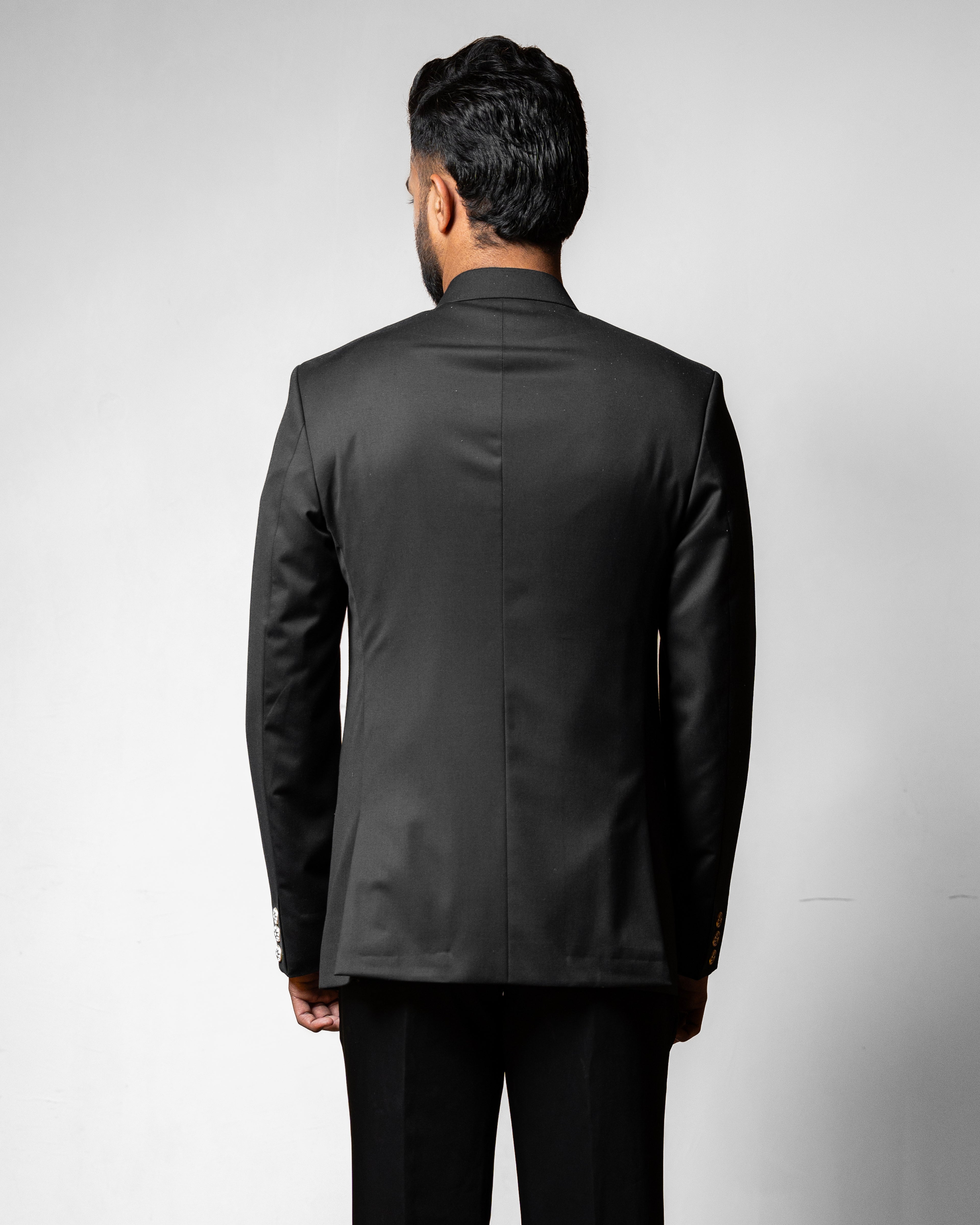 Charcoal Grey Bandhgala Set with Pants