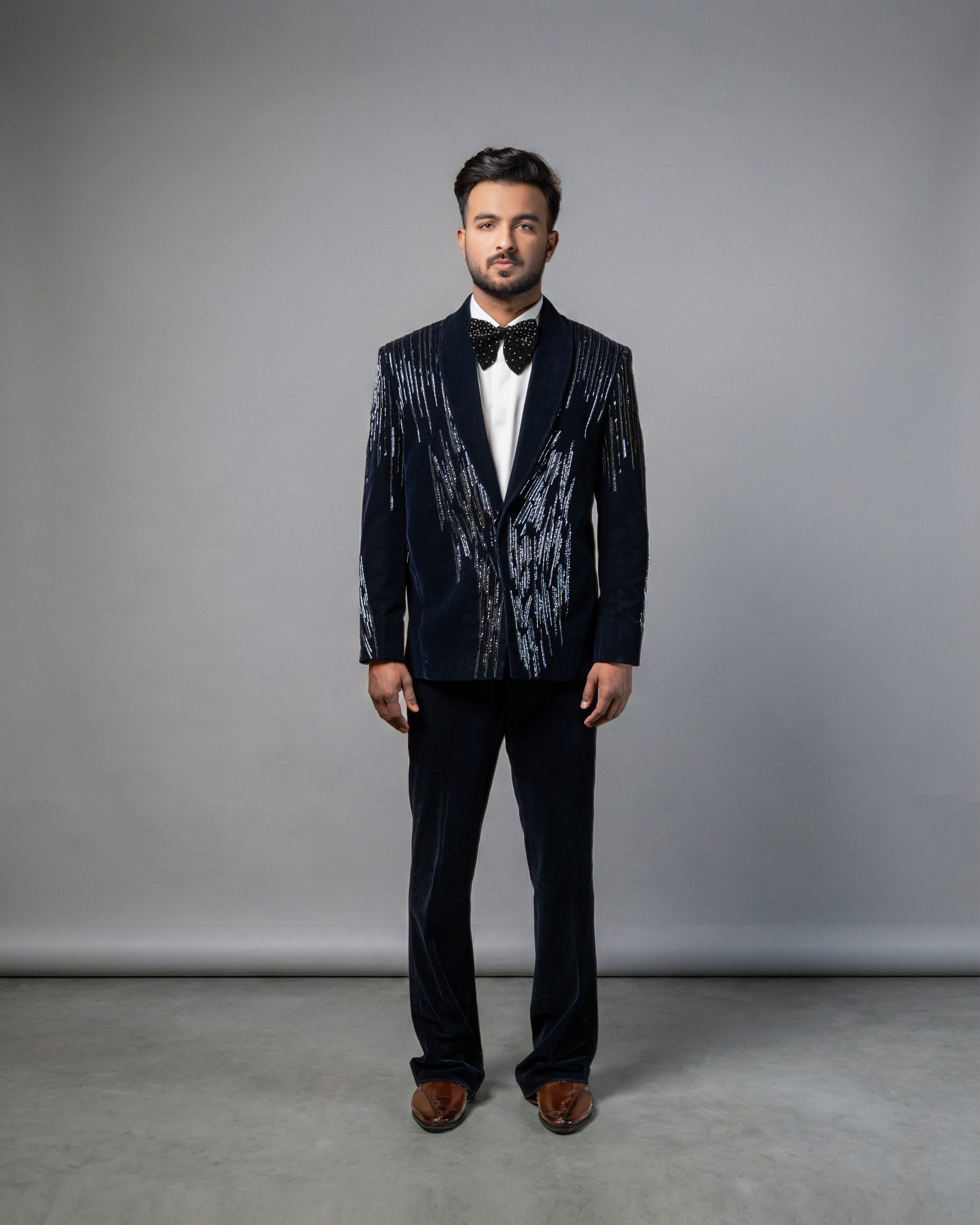 Midnight Noir Velvet Tuxedo Set