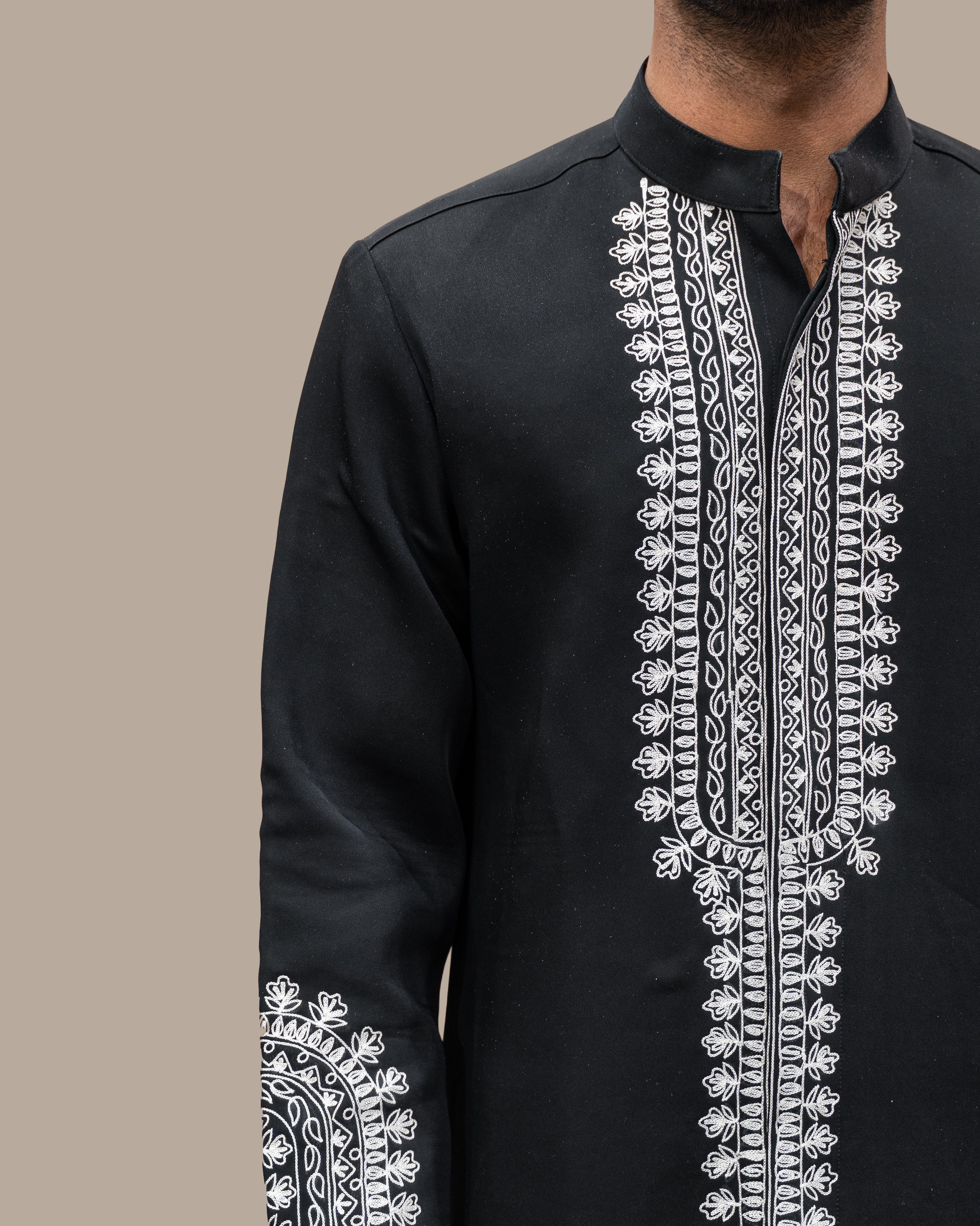 Midnight Aari Heritage Kurta Set (Kurta & Trouser)