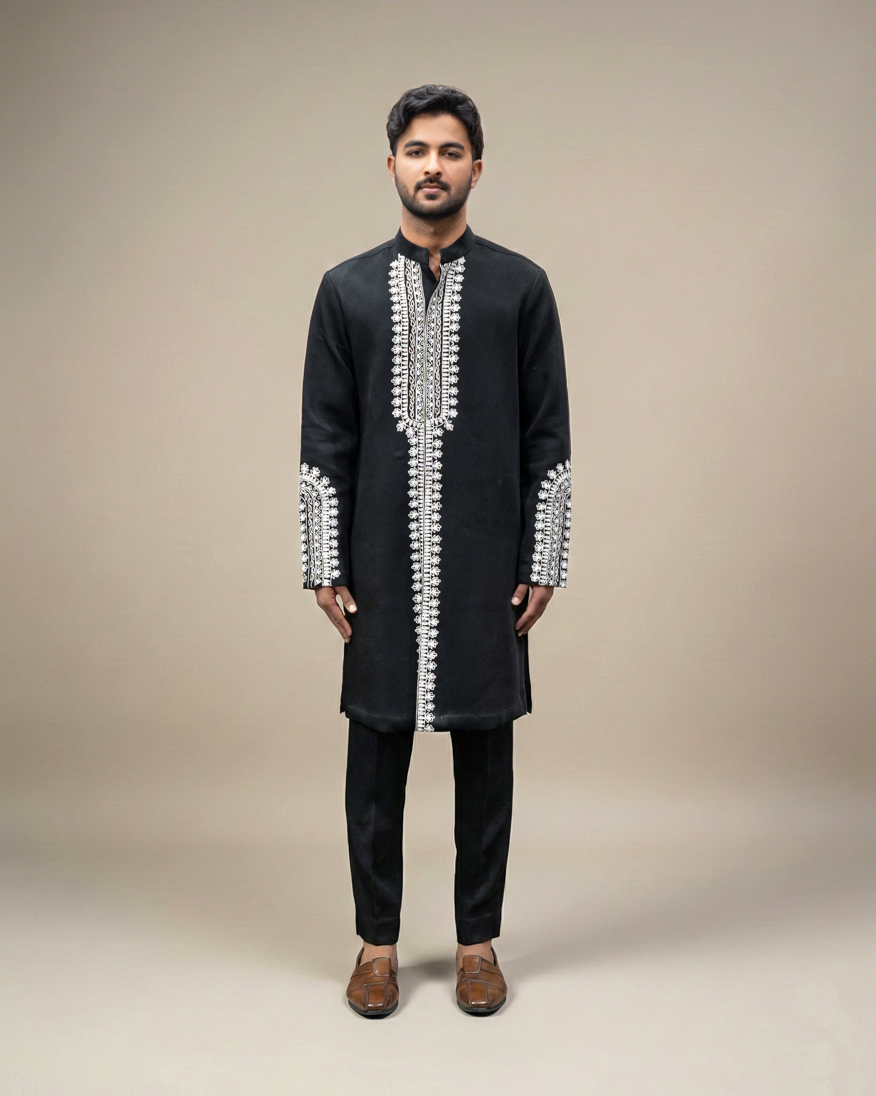 Midnight Aari Heritage Kurta Set (Kurta & Trouser)