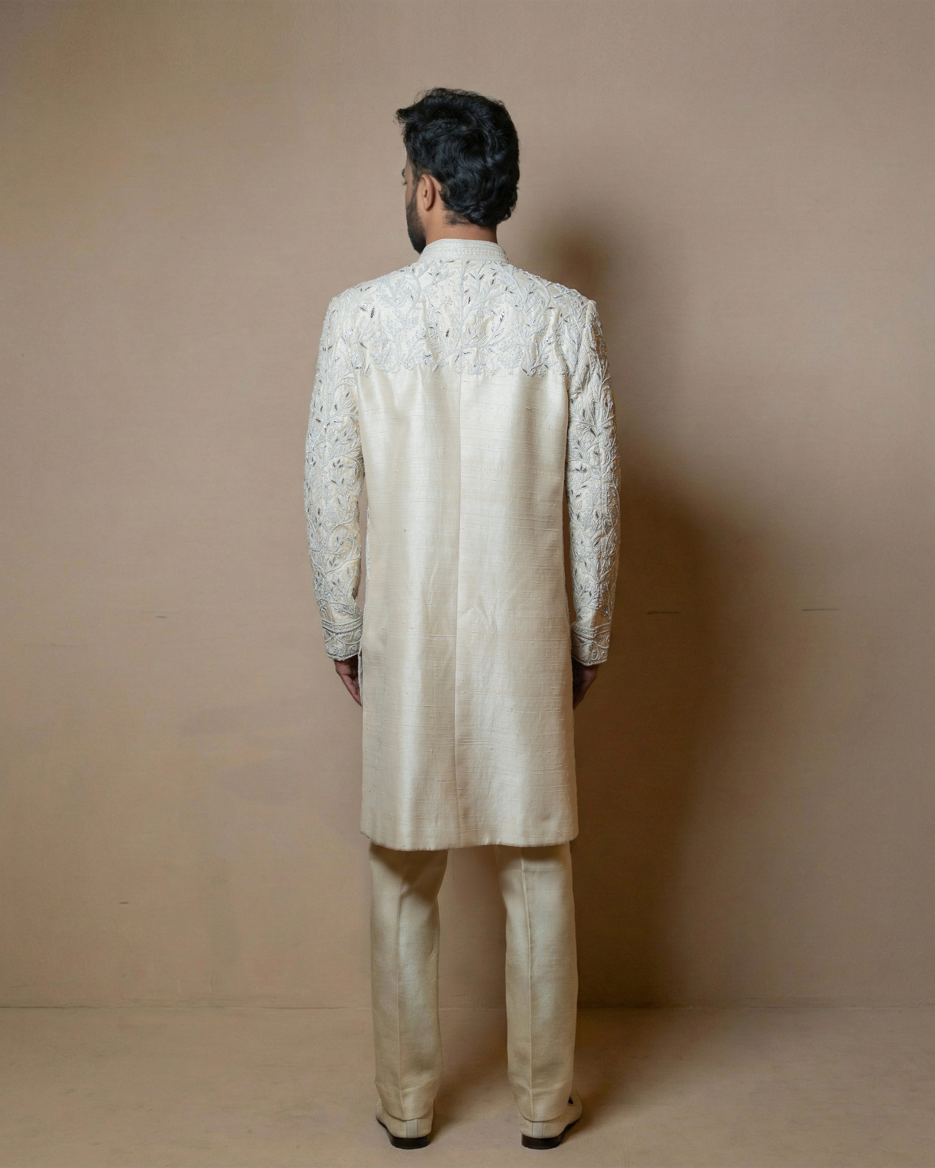 Heritage Ivory Floral Sherwani Set