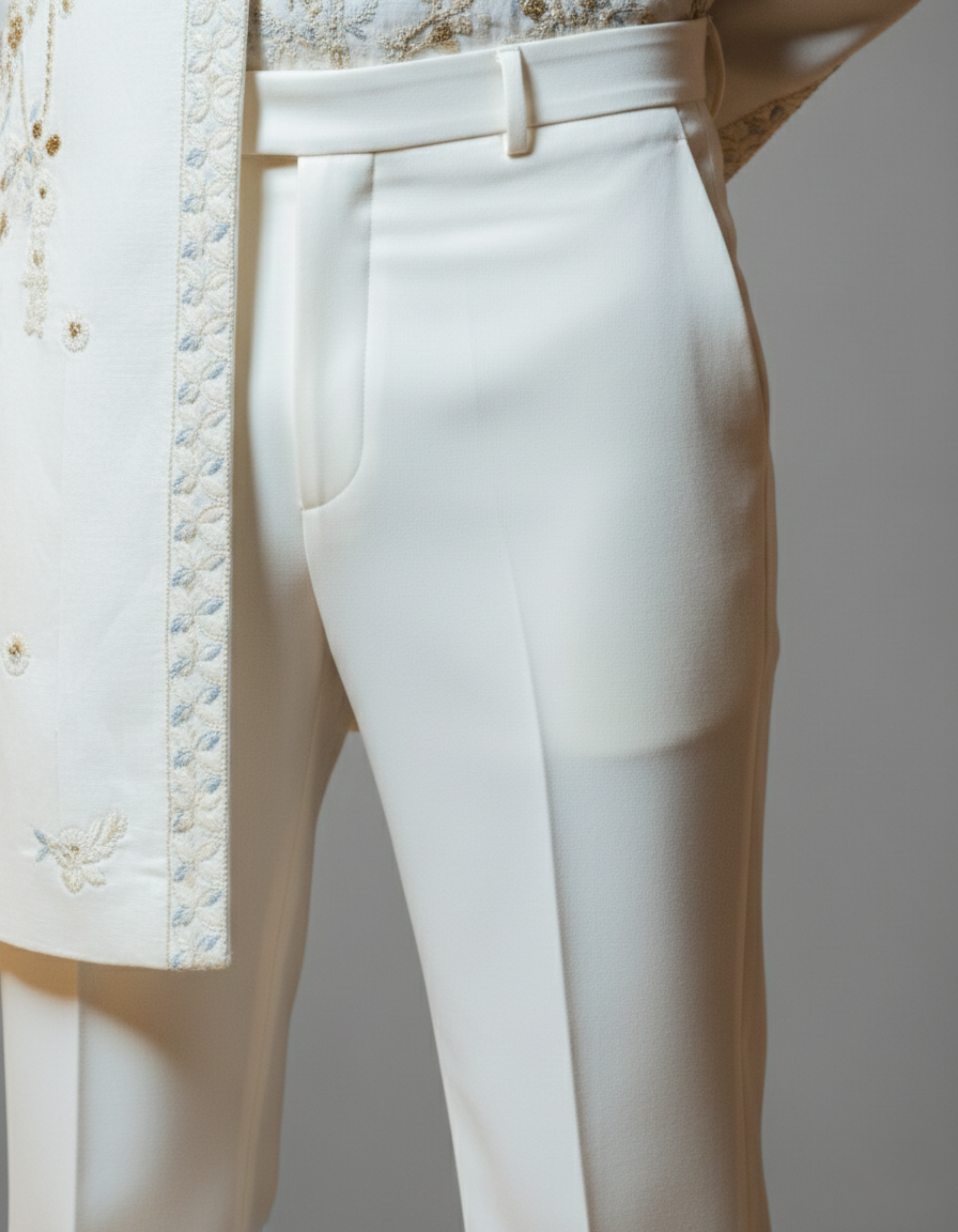 Ivory Lycra Trouser