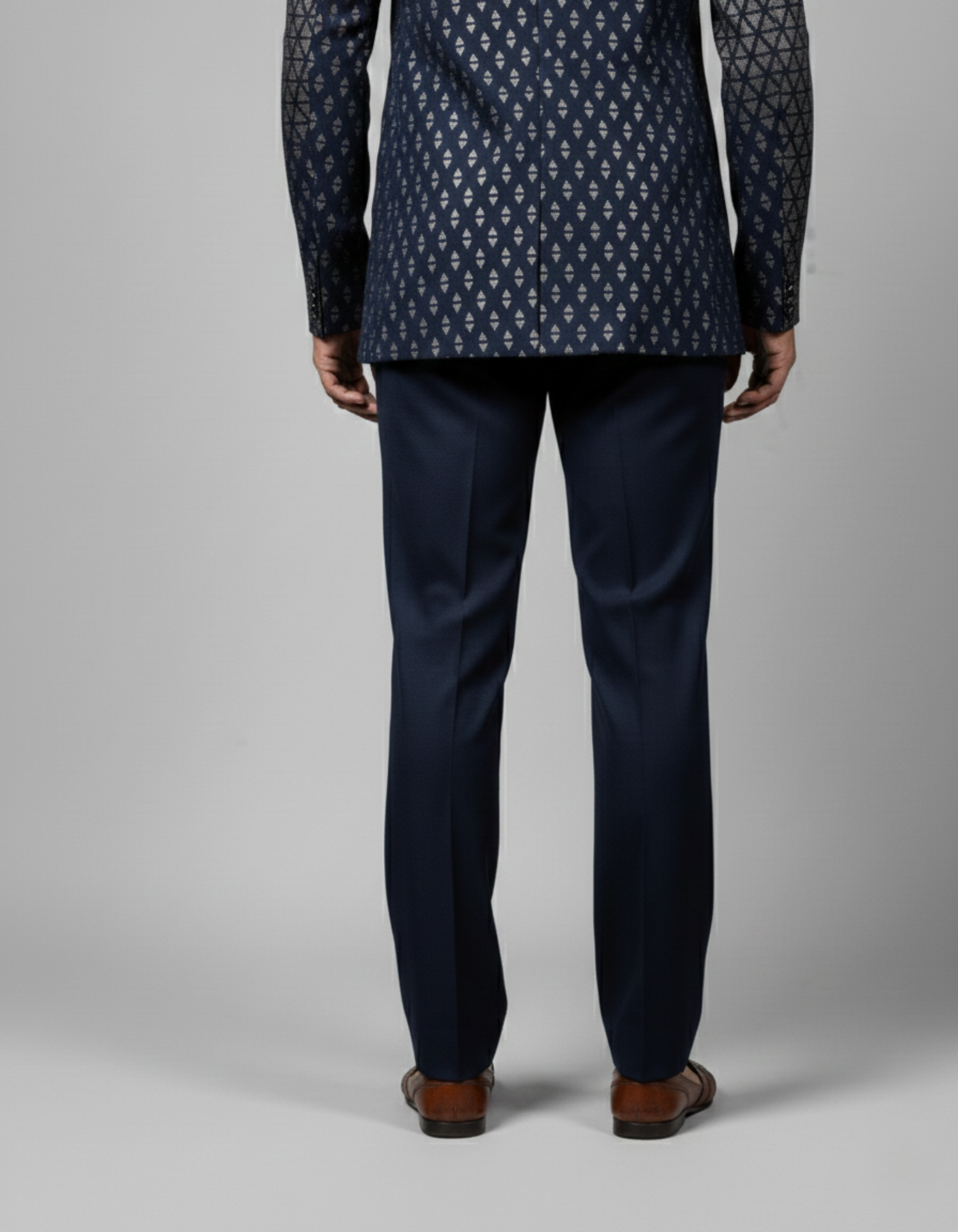 Classic Navy Blue Cotton Suiting Trouser