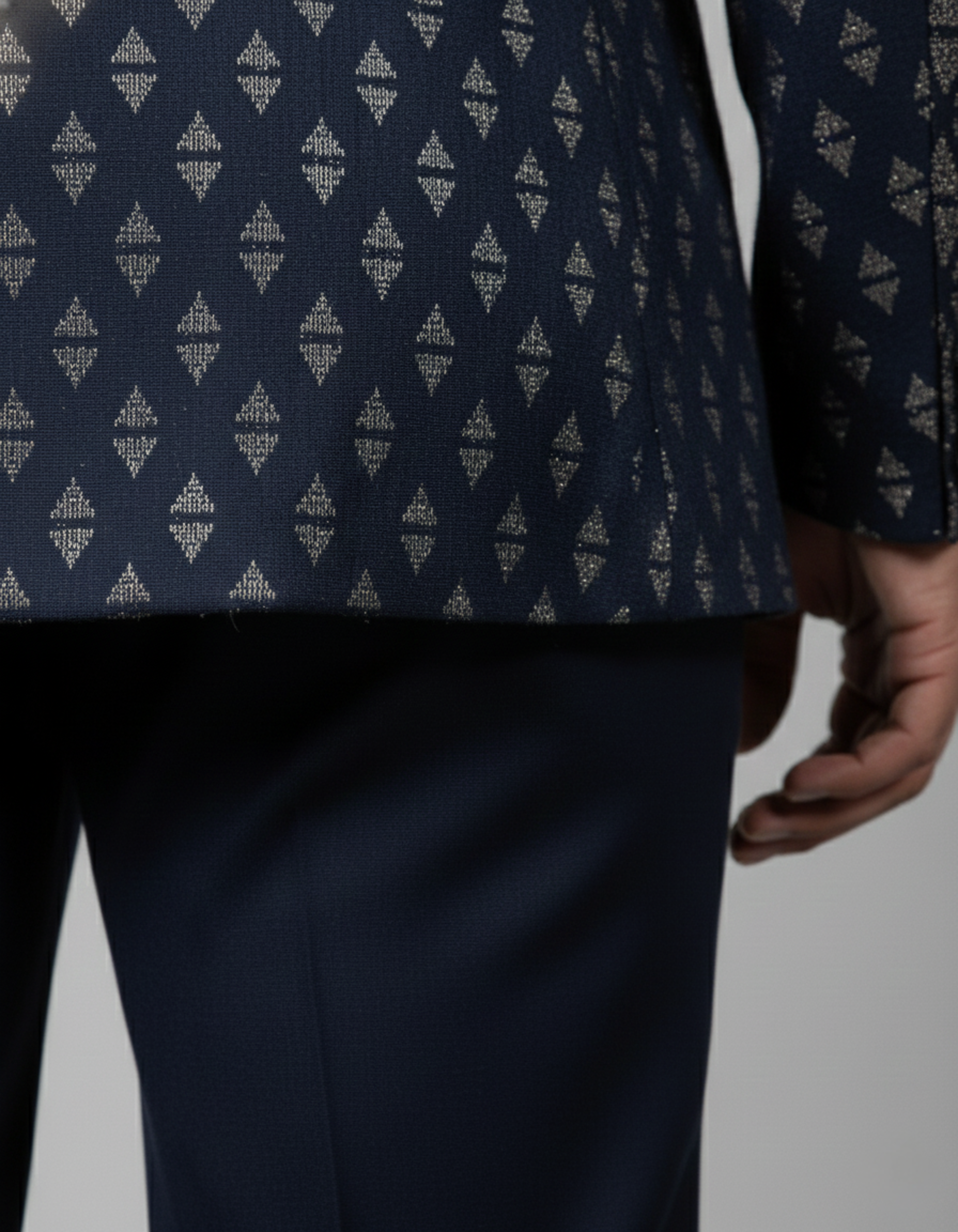 Classic Navy Blue Cotton Suiting Trouser